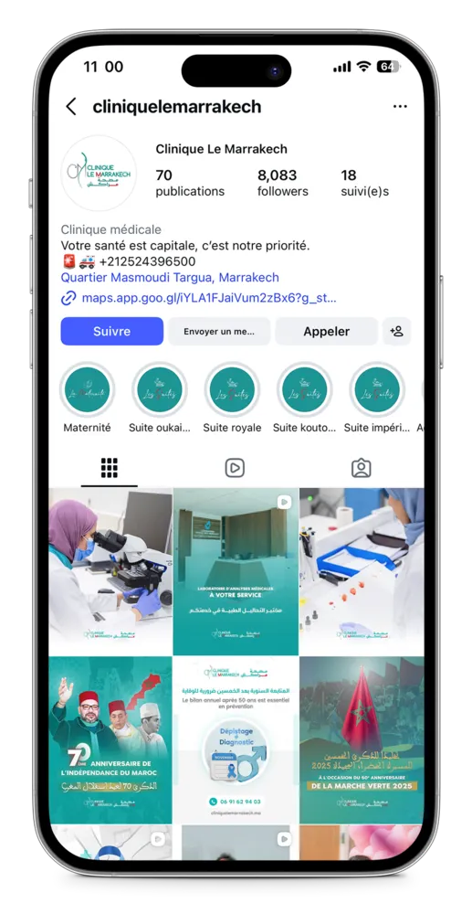 Community management for Clinique Le Marrakech