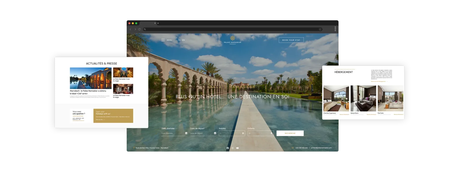 Palais Namaskar luxury resort website