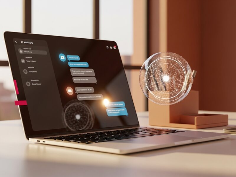 AI conversational assistant replying to a customer on a modern chat interface