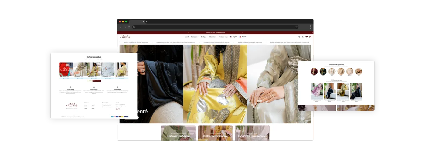 Elegant, conversion-focused website designed for the Nadjane fashion and retail brand